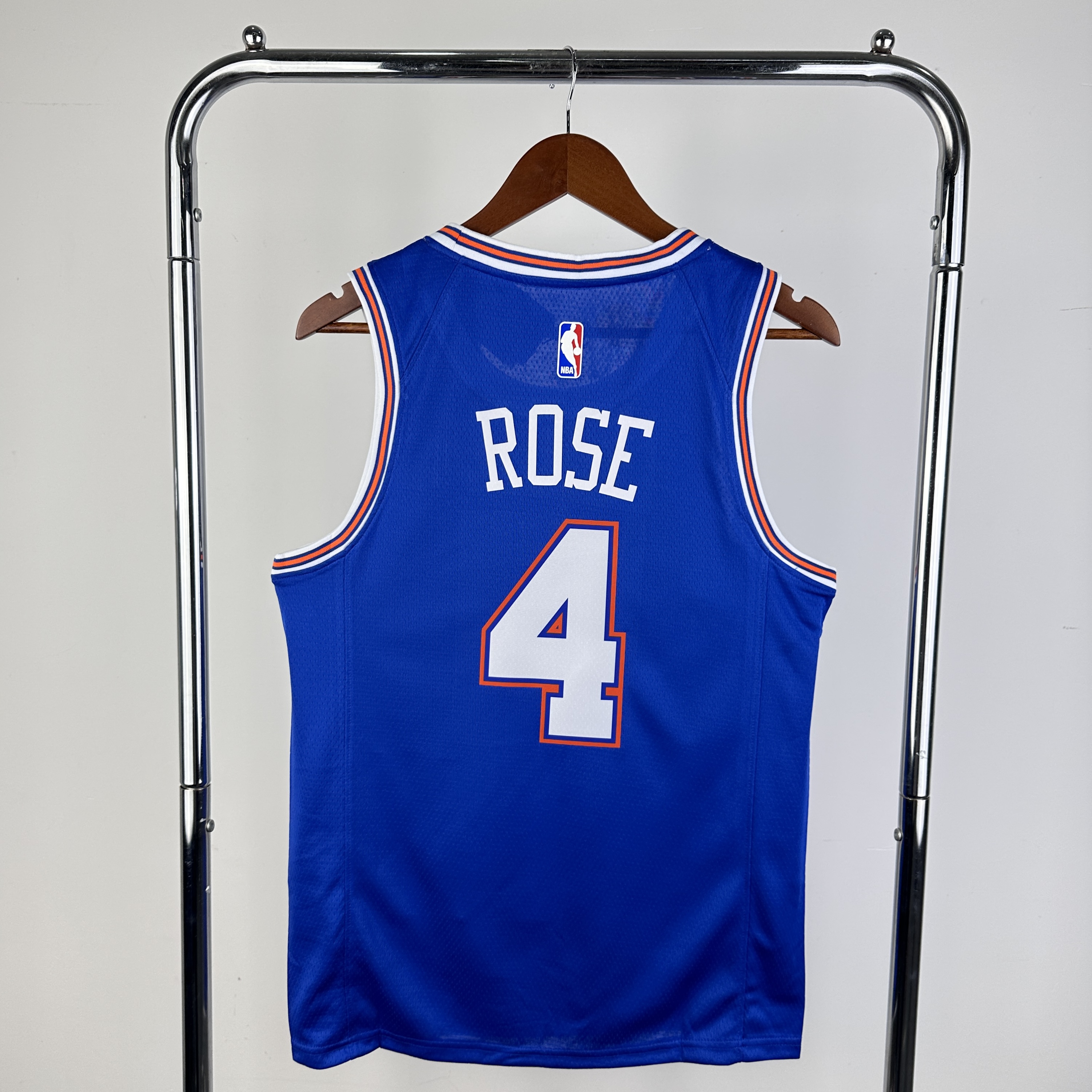 Men New York Knicks 4 Rose Blue Season 2024 NBA Jersey